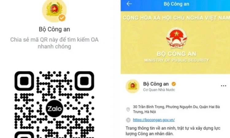 Bộ Công an ra mắt trang thông tin trên nền tảng mạng xã hội Zalo OA