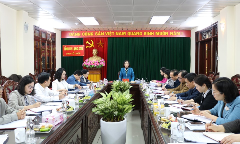 Thường trực Tỉnh ủy làm việc với Ban Tổ chức Tỉnh ủy