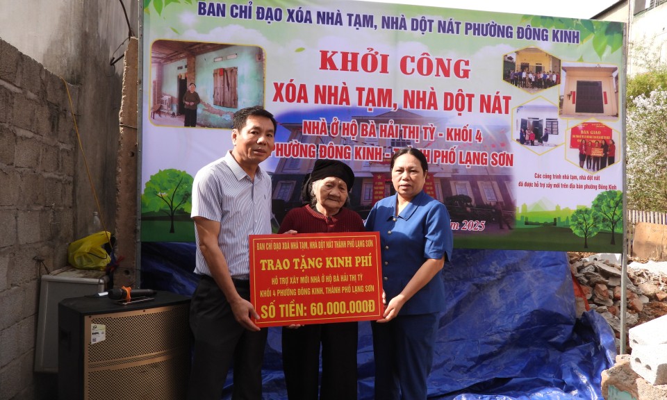 Thành phố Lạng Sơn khởi công xây dựng nhà ở cho hộ nghèo