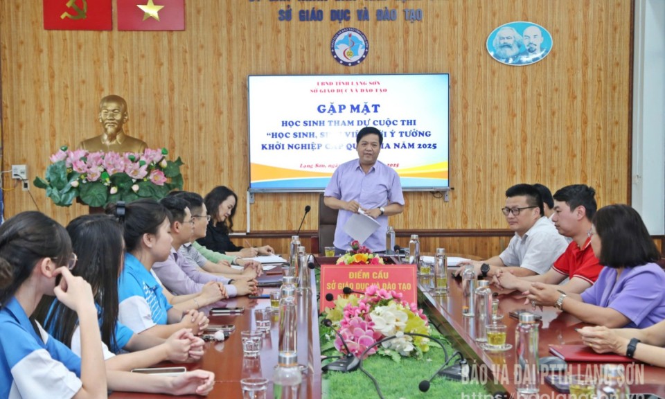 Sở Giáo dục và Đào tạo: Gặp mặt học sinh tham dự Cuộc thi “Học sinh, sinh viên với ý tưởng khởi nghiệp