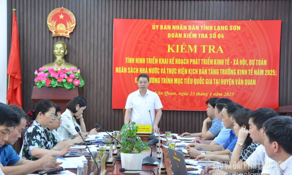 Lãnh đạo UBND tỉnh kiểm tra tình hình phát triển kinh tế - xã hội tại huyện Văn Quan