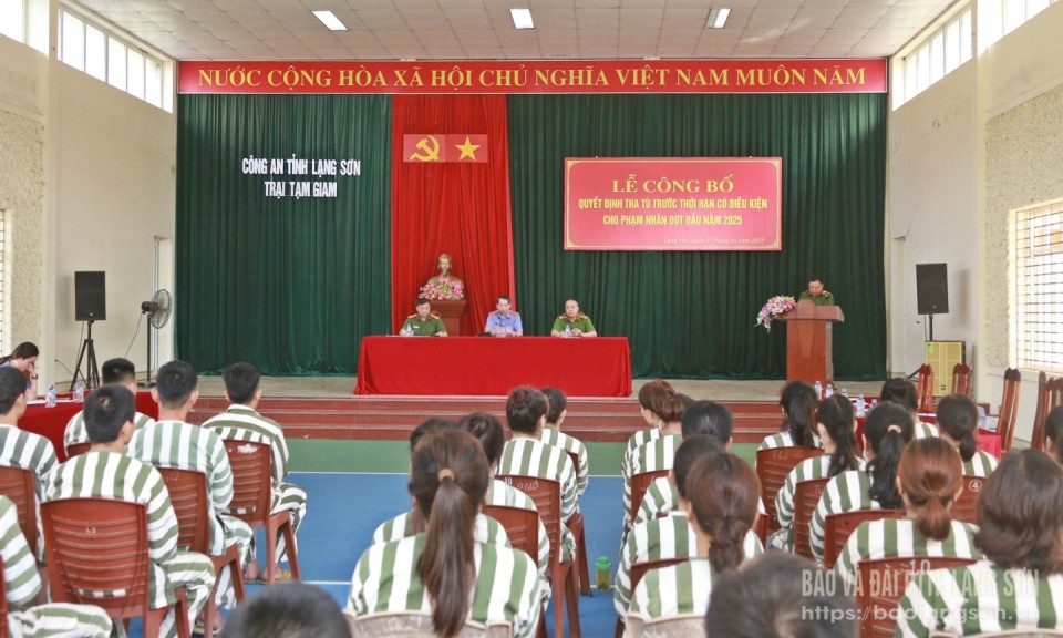 Công bố quyết định tha tù trước thời hạn có điều kiện cho phạm nhân đợt đầu năm 2025
