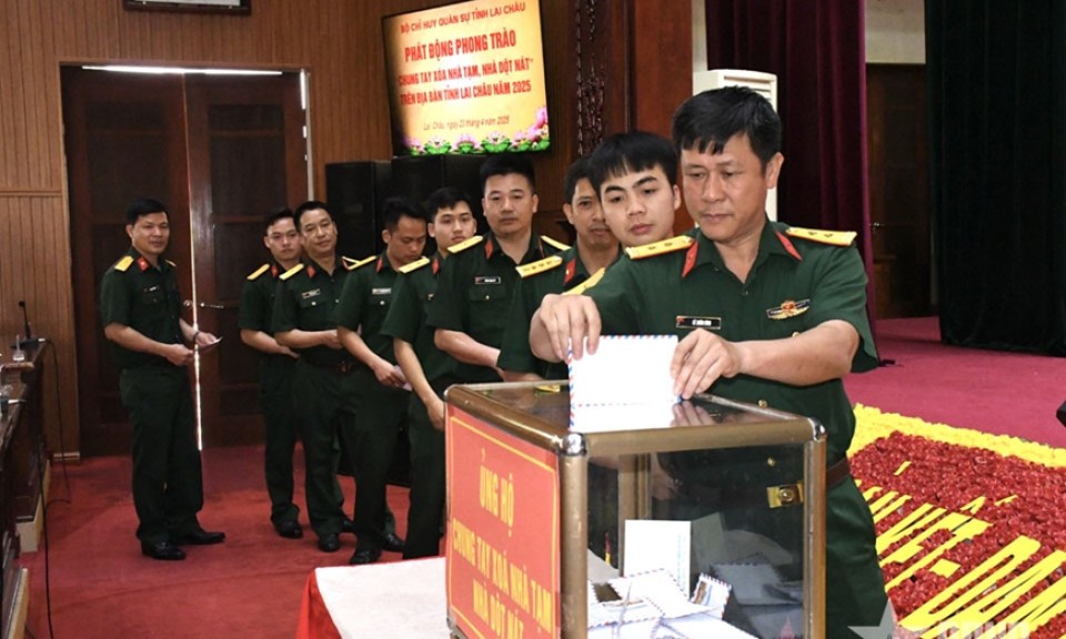 Bộ CHQS tỉnh Lai Châu phát động phong trào “Chung tay xóa nhà tạm, nhà dột nát"