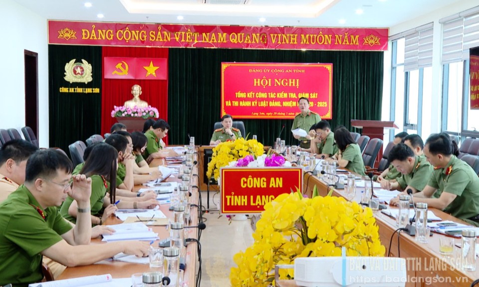 Đảng ủy Công an tỉnh tổng kết công tác kiểm tra, giám sát và thi hành kỷ luật Đảng nhiệm kỳ 2020–2025