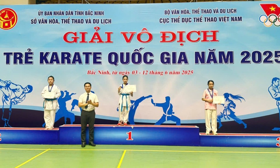 Lạng Sơn xuất sắc giành 11 huy chương tại Giải vô địch trẻ Karate quốc gia