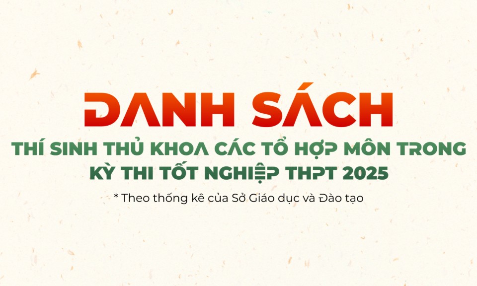 Thủ khoa các tổ hợp môn trong Kỳ thi tốt nghiệp THPT 2025