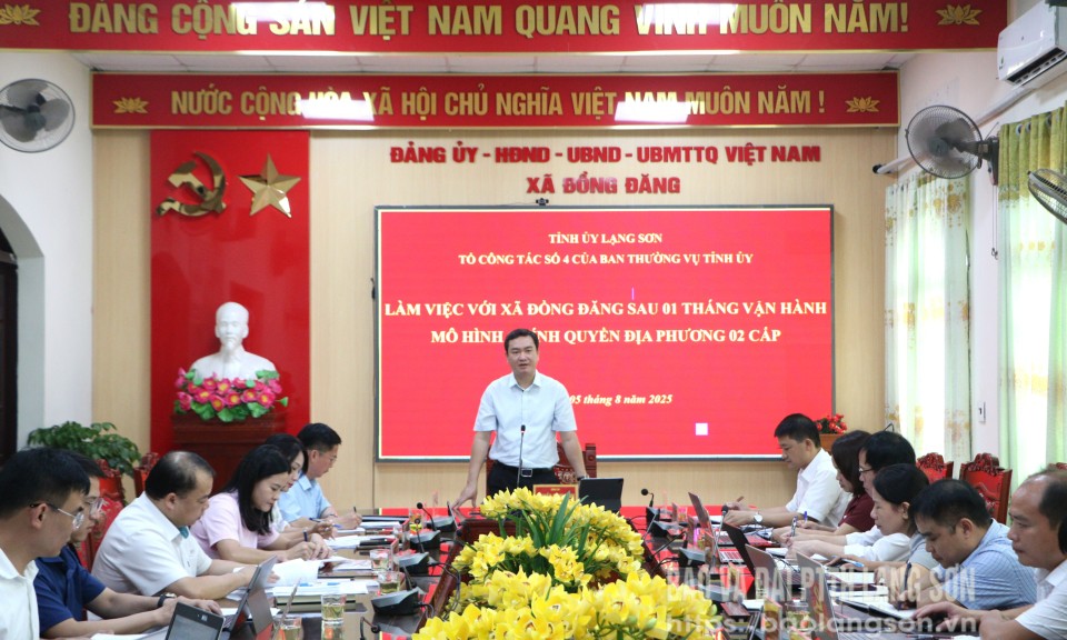Tổ công tác của Ban Thường vụ Tỉnh ủy làm việc với các xã về vận hành mô hình chính quyền địa phương