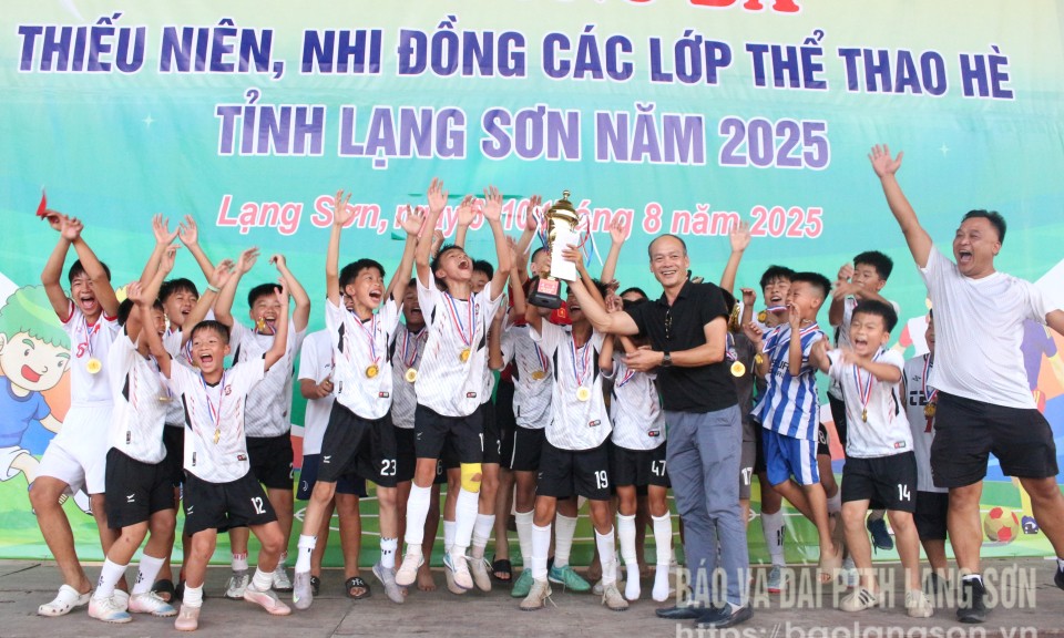Giải bóng đá thiếu niên, nhi đồng các lớp thể thao hè tỉnh thành công tốt đẹp