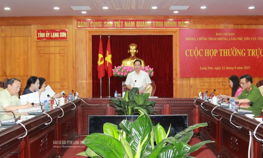 Họp Thường trực Ban chỉ đạo phòng, chống tham nhũng, lãng phí, tiêu cực tỉnh