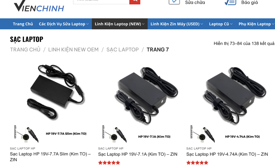 Laptop Viễn Chinh cung cấp sạc laptop uy tín giá tốt